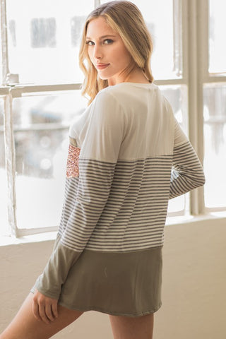 Olive Grove Striped Top