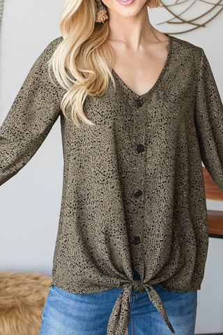 Olive Grove Button Down Top
