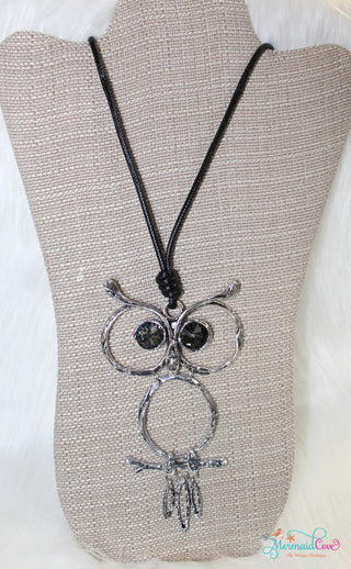 Hootie Moving Owl Cord Necklace