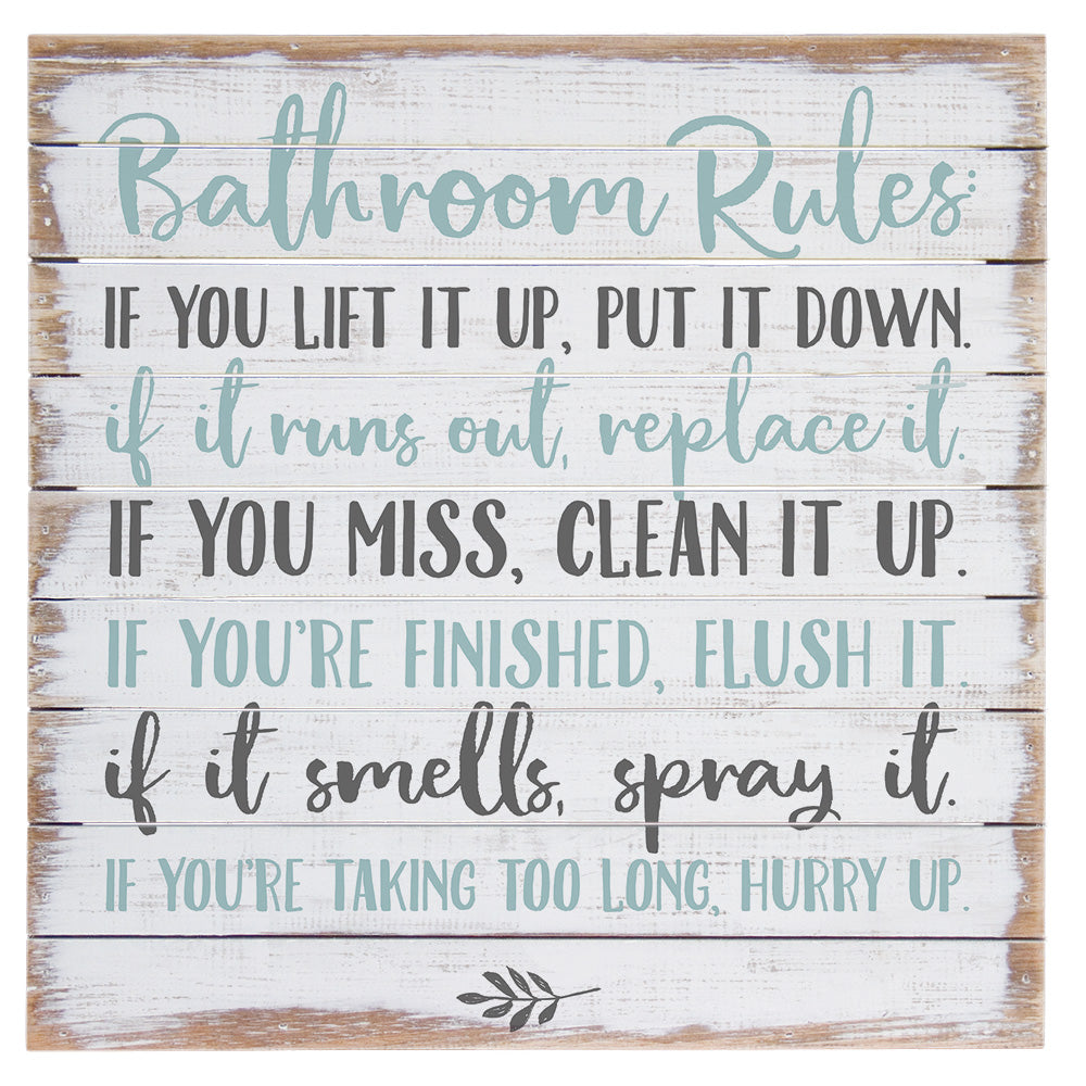 Bathroom Rules Pallet Sign – Mermaid Cove
