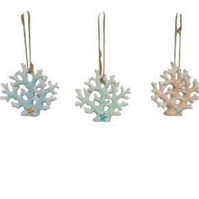 Resin Coral Ornament - 3 ASSORTED COLORS!