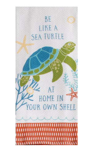 Be Like A Sea Turtle Shell Double Duty Towel