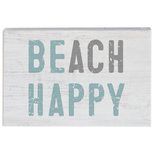 Beach Happy - Wood Block Sign