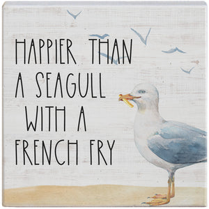 Seagull with a French Fry -  Wood Block