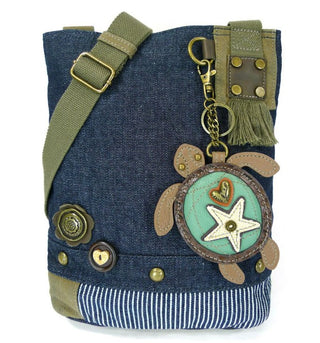 Patch Crossbody - Turtle - Denim