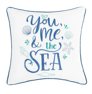 You, Me and The Sea Throw Pillow