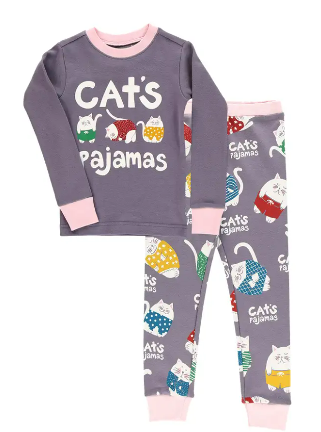 Lazy One Kid's Cat's Pajamas Long Sleeve PJ Set