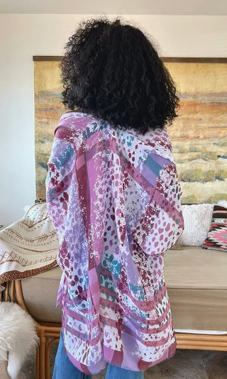 Colorful Splatter Kimono in Magenta