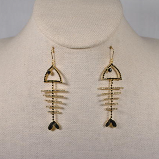 Rhinestone Bonefish Earring