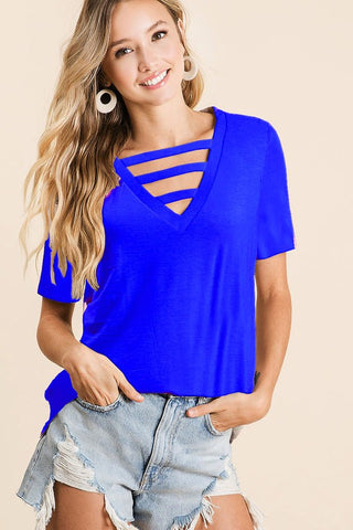 Strapped Up V-Neck Top - Available in 3 Colors!