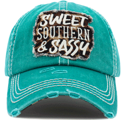 Sweet Sassy and Southern Vintage Trucker Hat Turquoise