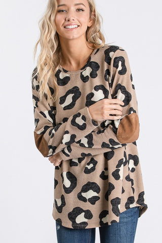 Taupe Leopard Top