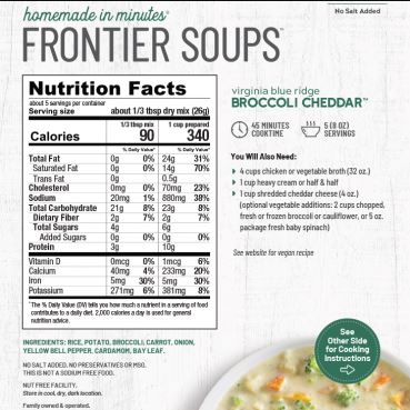 Virginia Blue Ridge Broccoli Cheddar Soup