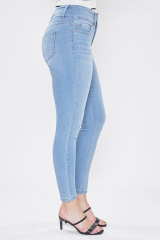 Women's 3 Button High-Rise Skinny Jeans in Light Wash