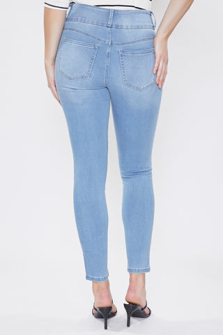 Women's 3 Button High-Rise Skinny Jeans in Light Wash