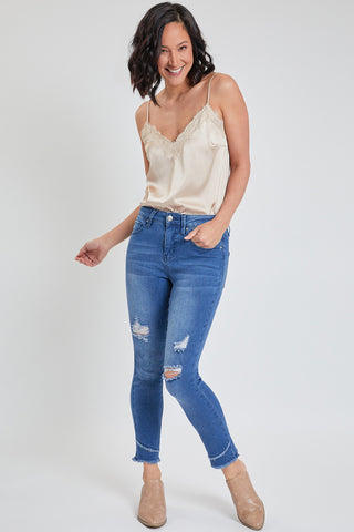 Skinny Ankle Jean with Double Frayed Hem