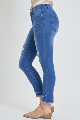 Skinny Ankle Jean with Double Frayed Hem