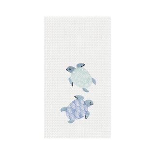 Turtle Bay Turtles Embroidered & Waffle Weave Kitchen Towel