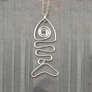 Silver Plated Pendant Necklace - Fish