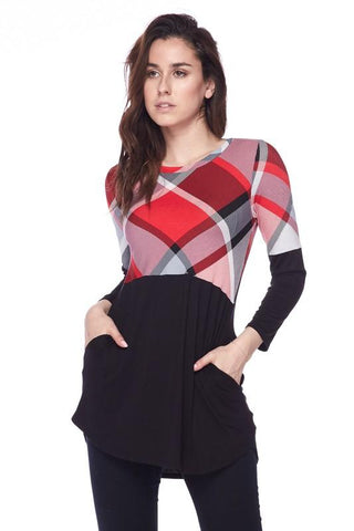 Candy Apple Color-block Top