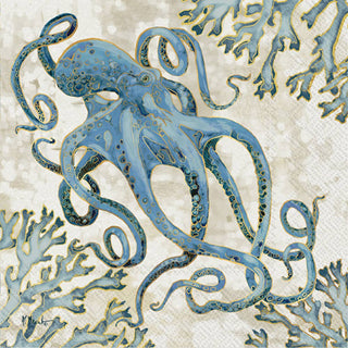Paper Cocktail Napkins Pack Of 20 Playa Octopus