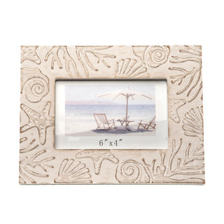 Coastal Distressed Frame in White - 6" x 4"