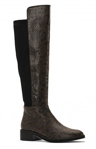 Haven Knee High Boots in Brown Snake