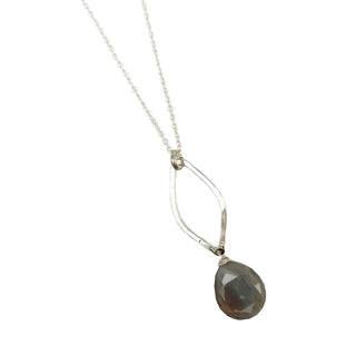 Silver Plated Geometric Necklace - Onyx