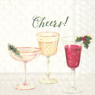 Holiday Paper Cocktail Napkins Cheers