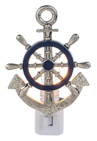 Nautical Anchor & Ship Wheel Night Light
