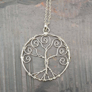 Silver Plated Pendant Necklace - Tree of Life