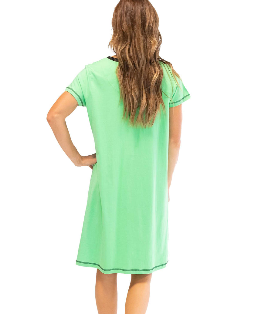 Check Meowt Women's Cat V-neck Nightshirt