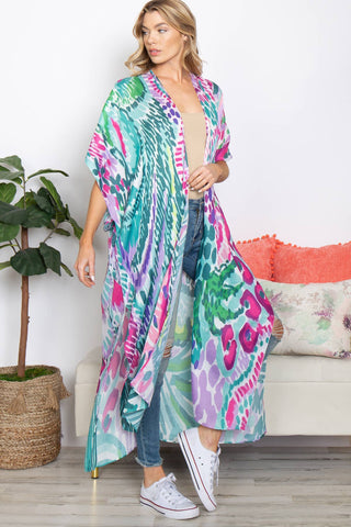 Head to the Tropics Long Kimono