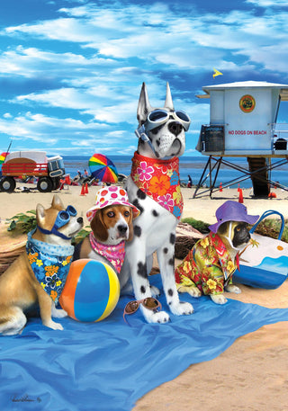 Dogs on the Beach Flag