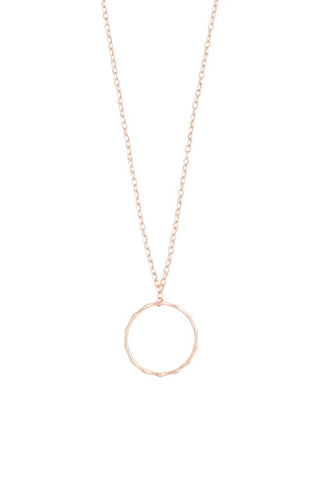 Bamboo Ring Pendant Necklace in Gold