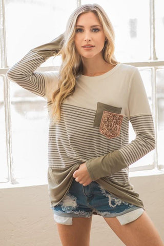Olive Grove Striped Top