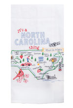 North Carolina Embroidered Flour Sack Towel