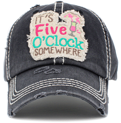 It's Five O'Clock Somewhere Vintage Hat - Gray