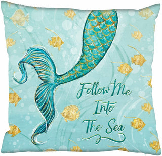 Follow Me into the Sea  Mermaid Tail Pillow