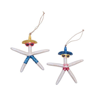 Beach Babe Starfish Christmas Ornament - 2 Assorted