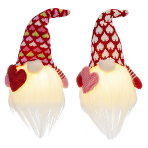 LED Valentines Gnome - 2 Assorted