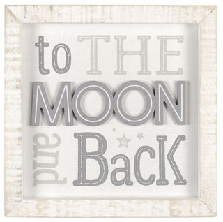 To The Moon Rustic Sign