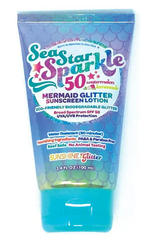 Sea Star Sparkle Mermaid Watermelon Lemonade SPF 50+ Glitter Sunscreen