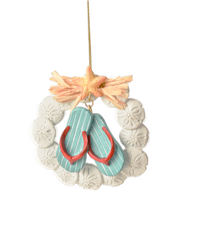 Flip Flop Shell Wreath Ornament