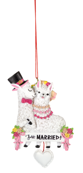 Llama Just Married Ornament
