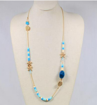 Femo Beaded Starfish Necklace in Turquoise