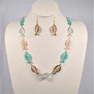 Tri-Tone Fish Necklace & Earring Set