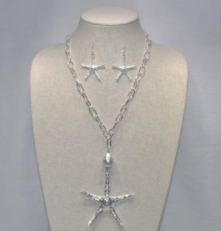 Long Chain Link Starfish Necklace Set