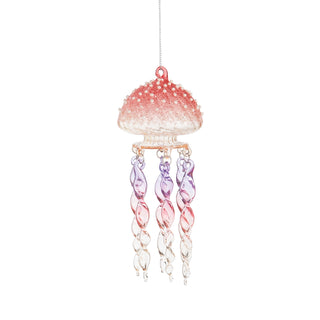 Pink Jellyfish Beaded Ornament