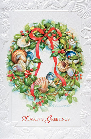 Seashell Wreath Boxed Cards Set of 16